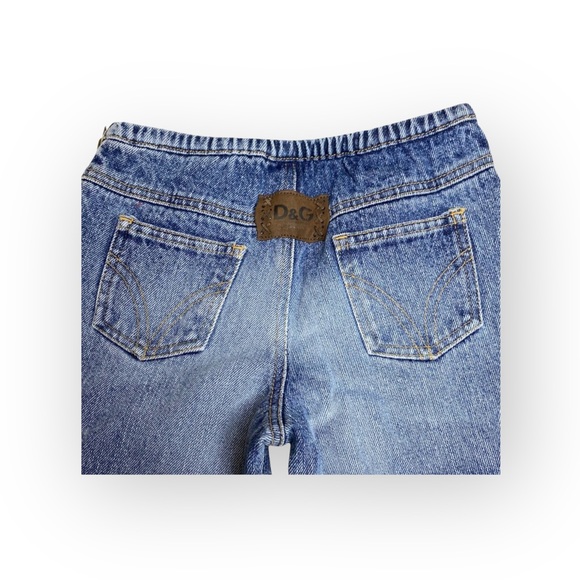 new Y2K Dolce & Gabbana D&G Junior ☻ Tie Front Denim Jeans ☻ Medium Blue ☻ 5 10 - Picture 11 of 16